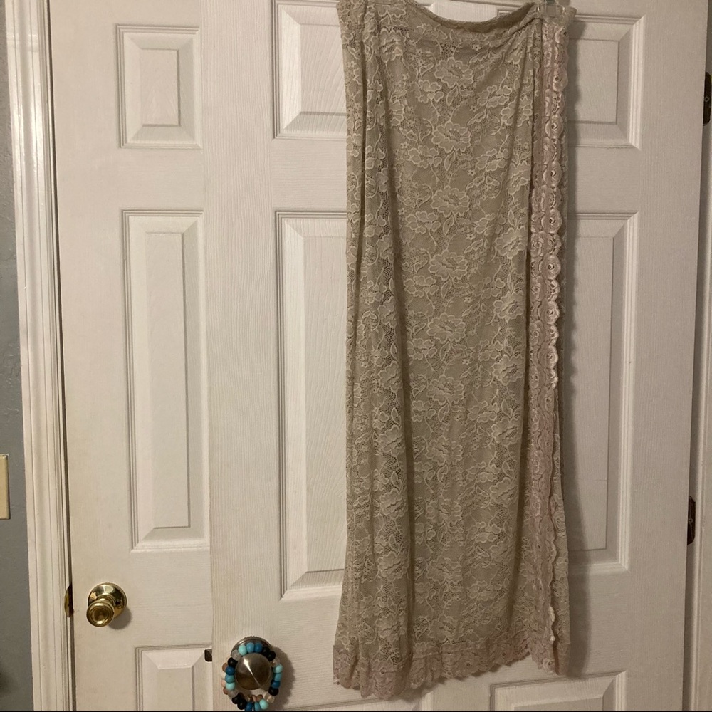 Intimately Free People Lace Maxi Skirt with Slit